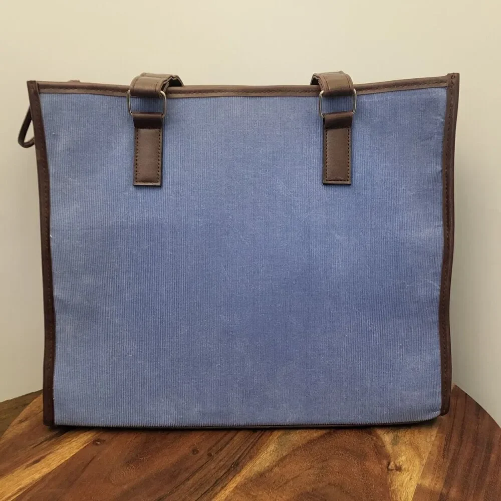 Bow-Wow Pet Carrier Large 15” x 12” x 8” Pets Up to 22lbs Blue Corduroy Unused